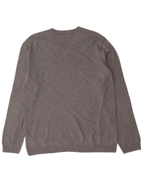 Ανδρικό πουλόβερ Calvin Klein Jeans με V λαιμόκοψη XL Γκρι βαμβακερό