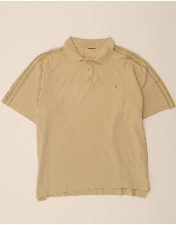 ADIDAS Mens Polo Shirt XL Beige Cotton Vintage Adidas and Second-Hand Adidas from Messina Hembry 