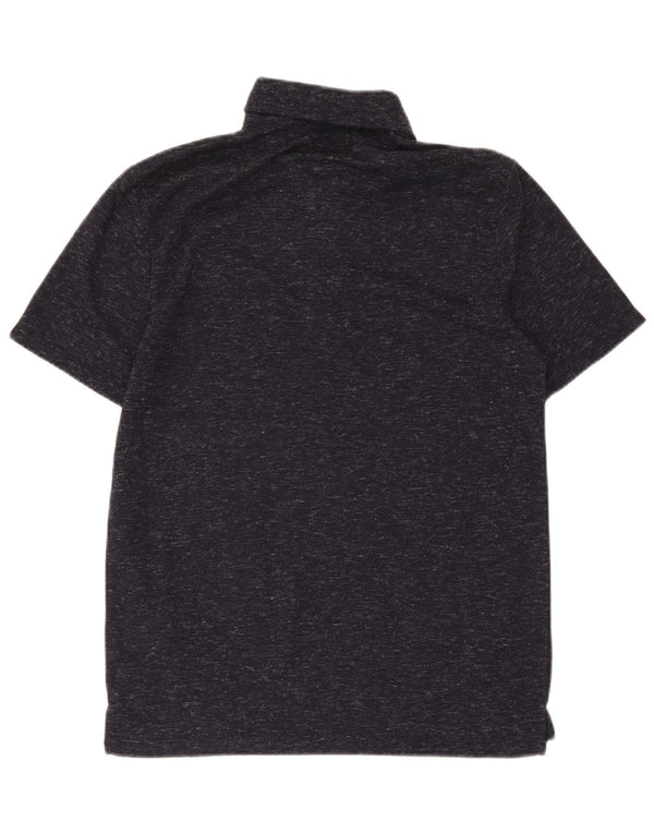 Reiss Mens Polo Shirt Medium Navy Blue Flecked Polyester