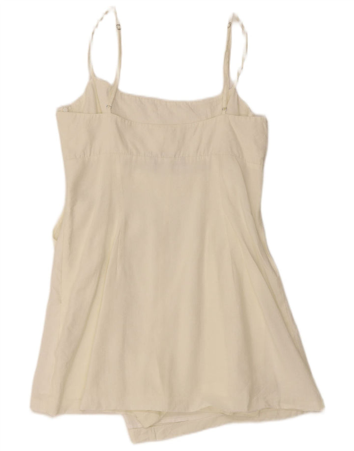 Zara Womens Front Tie Tunic Top UK 12 Medium White Lyocell