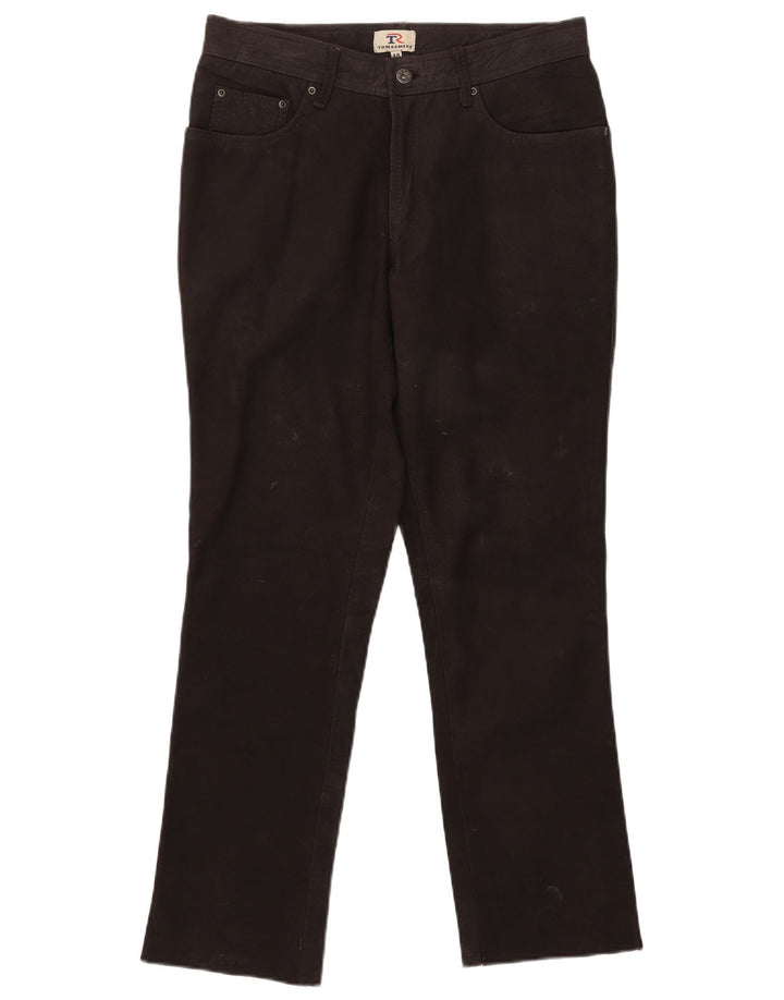 Tom Ramsey Mens Slim Leather Trousers EU 48 Medium W32 L29 Brown Leather