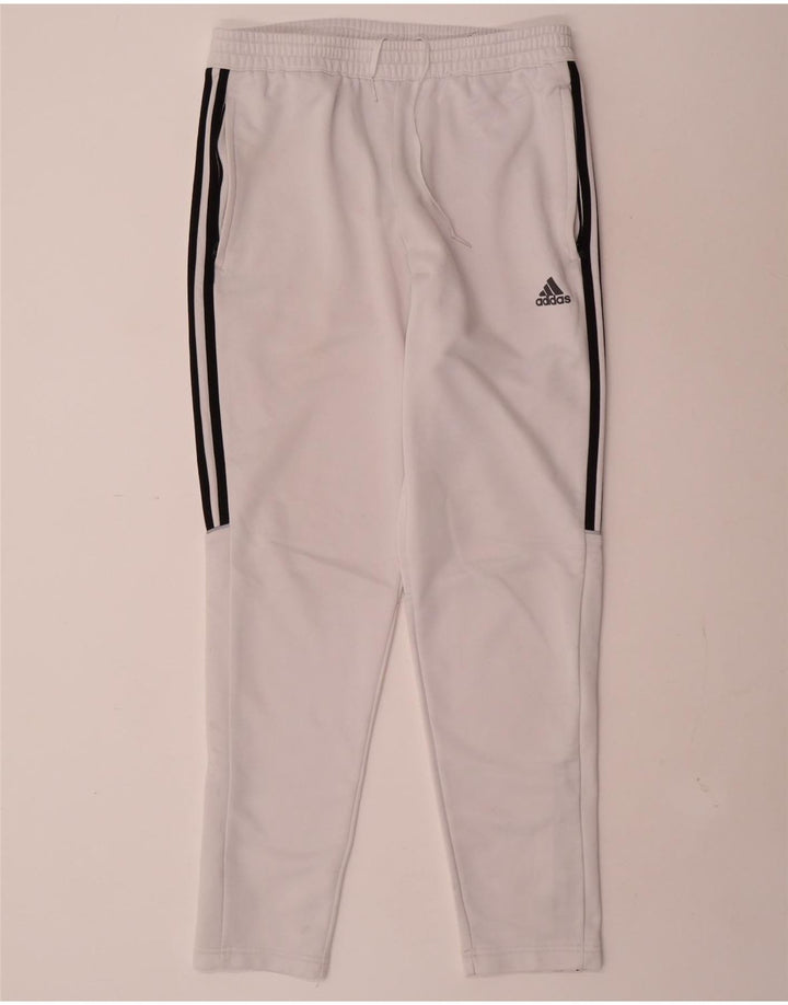 Pantaloni da tuta Adidas Aeroready da uomo in poliestere bianco medio