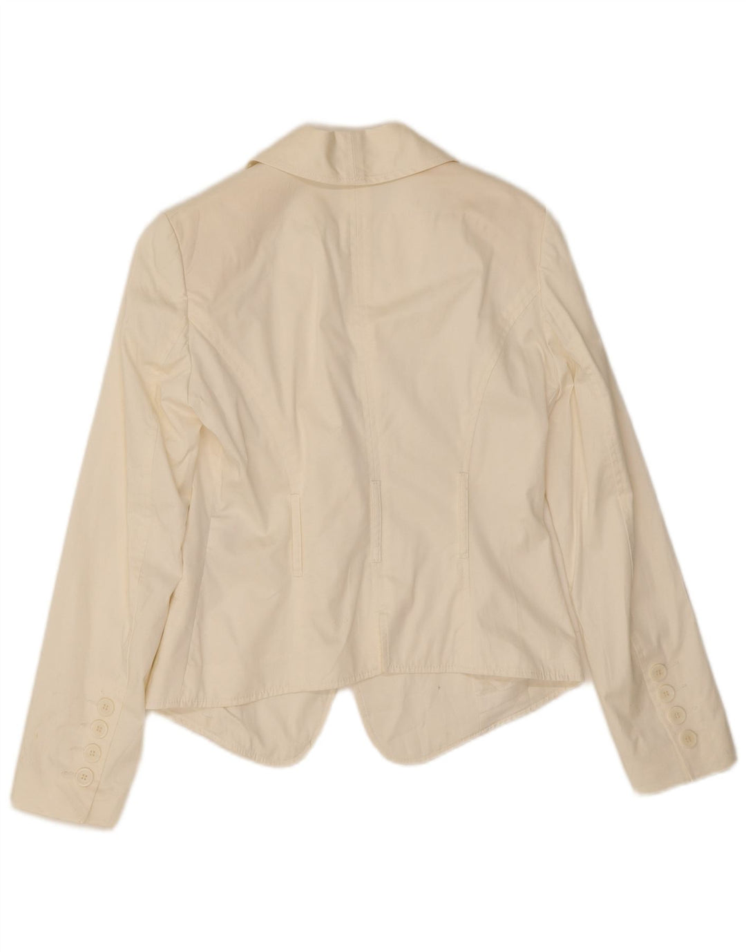 Germano Zama Womens 1 Button Blazer Jacket UK 8 Small White Cotton