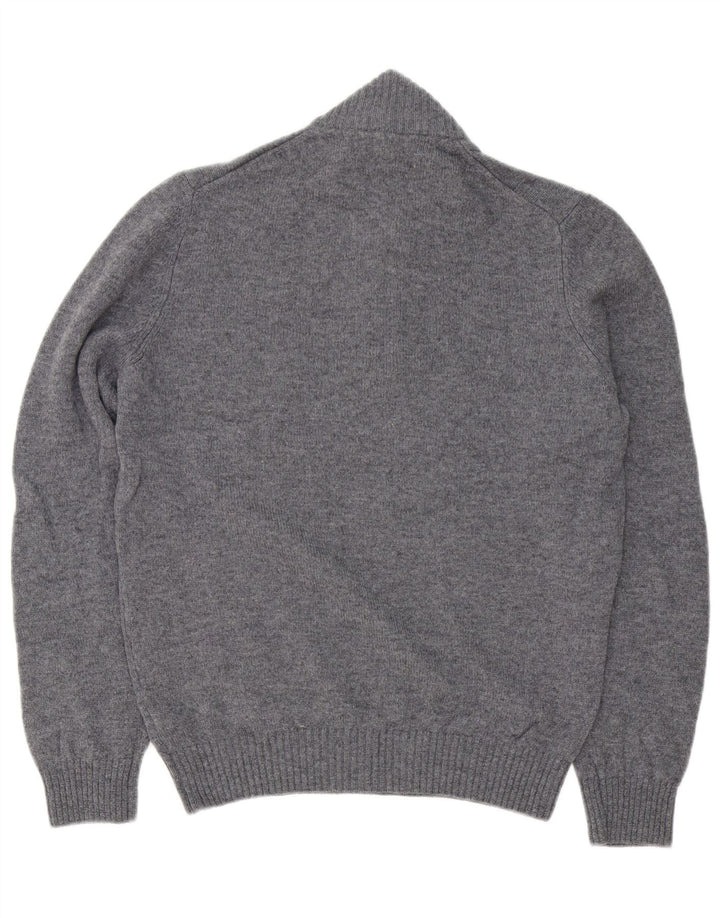 Marks & Spencer Mens Zip Neck Jumper Sweater Medium Grey Lambswool