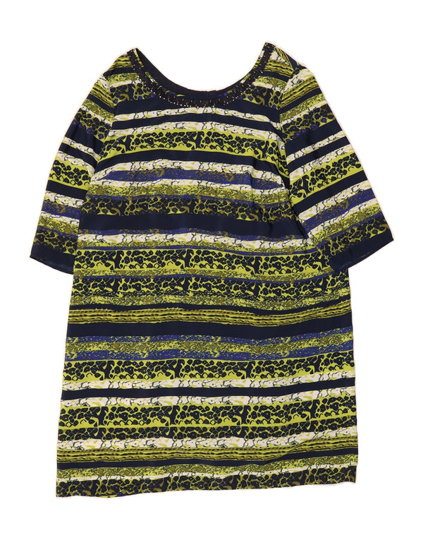 PER UNA Damen-Zeltkleid mit 3/4-Ärmeln, UK 20, 2XL, mehrfarbig gestreift