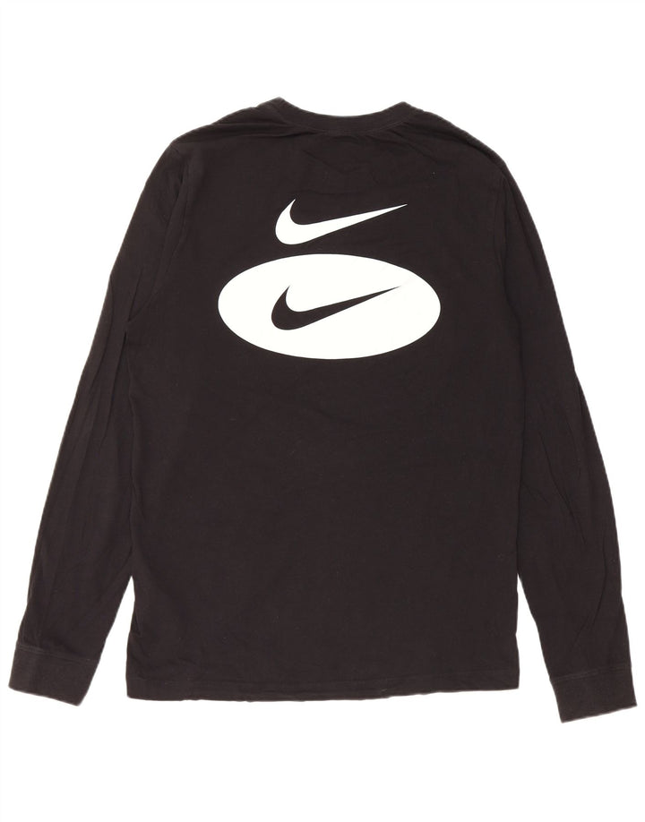Nike Mens Graphic Top Long Sleeve Small Black Cotton