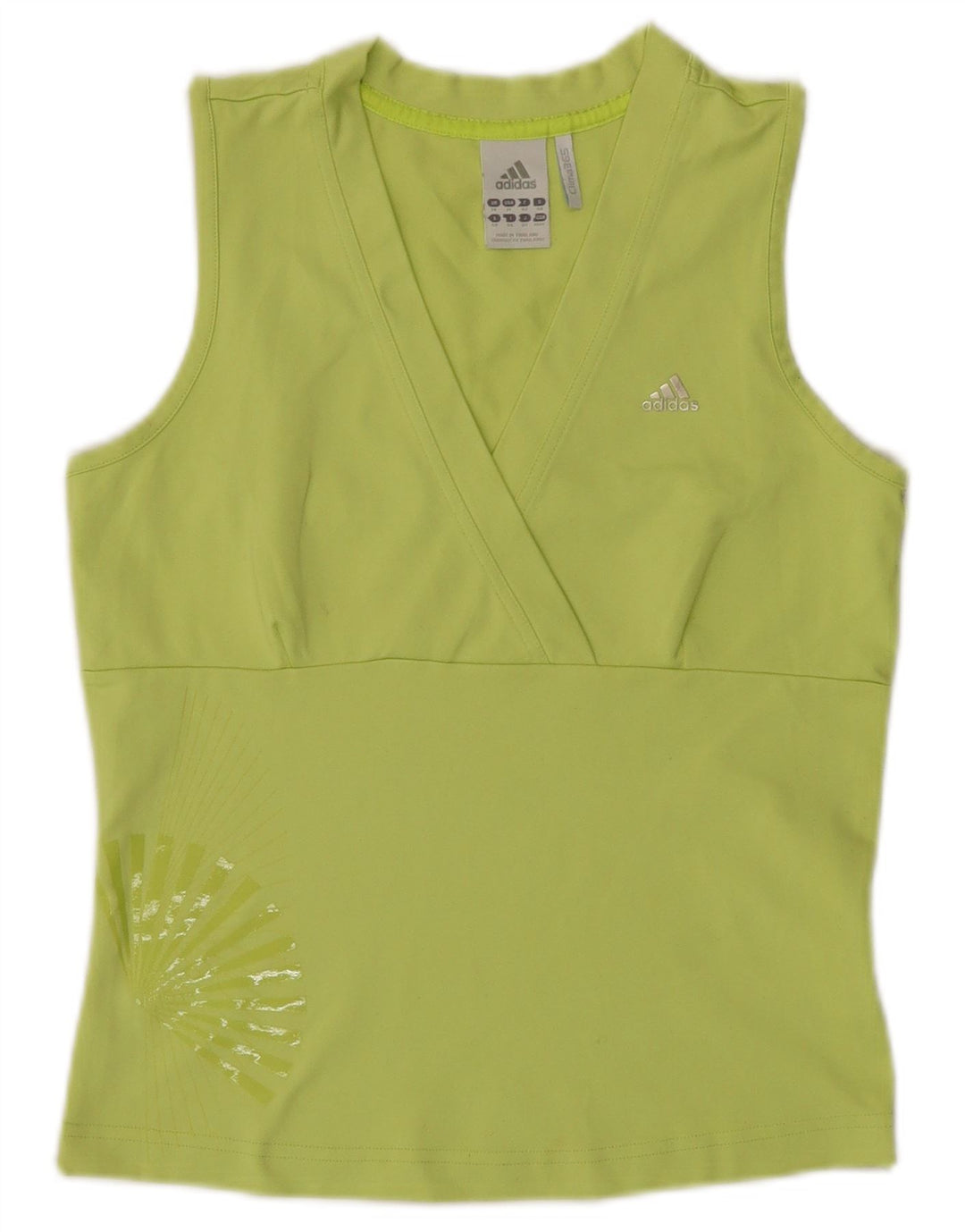 Adidas Womens Clima 365 Graphic Vest Top UK 14 Medium Green Polyester