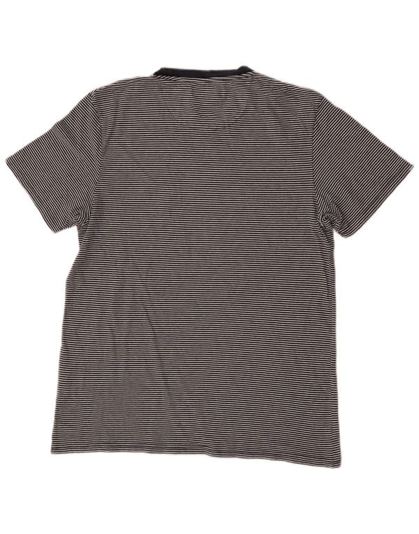 Lyle & Scott T-shirt da uomo Top grande in cotone gessato blu navy