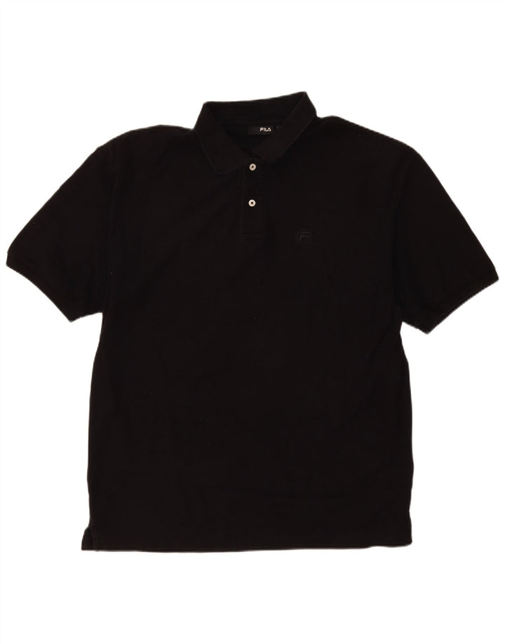 Fila Mens Polo Shirt XL Black Cotton