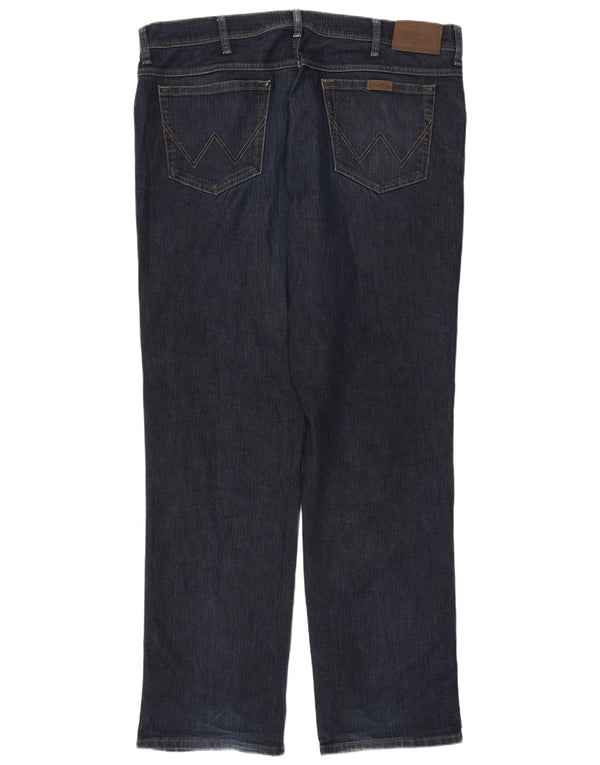 Wrangler Womens Regular Fit Straight Jeans W40 L34 Navy Blue Cotton