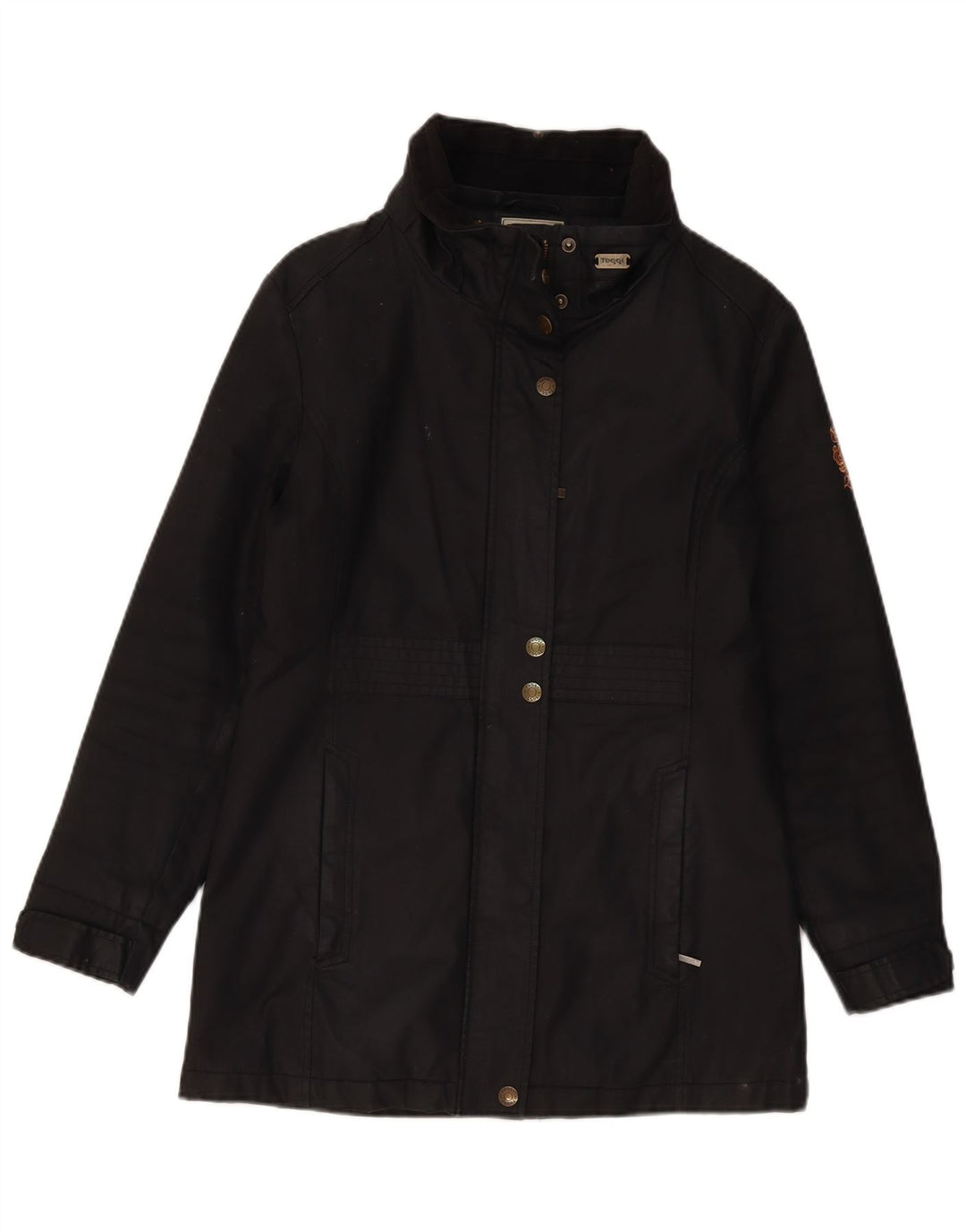 TOGGI Dame Overfrakke UK 10 Small Black Bomuld