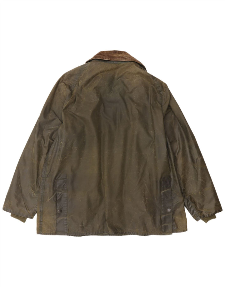 Barbour Mens Bedale Waxed Cotton Jacket UK 46 XL Khaki