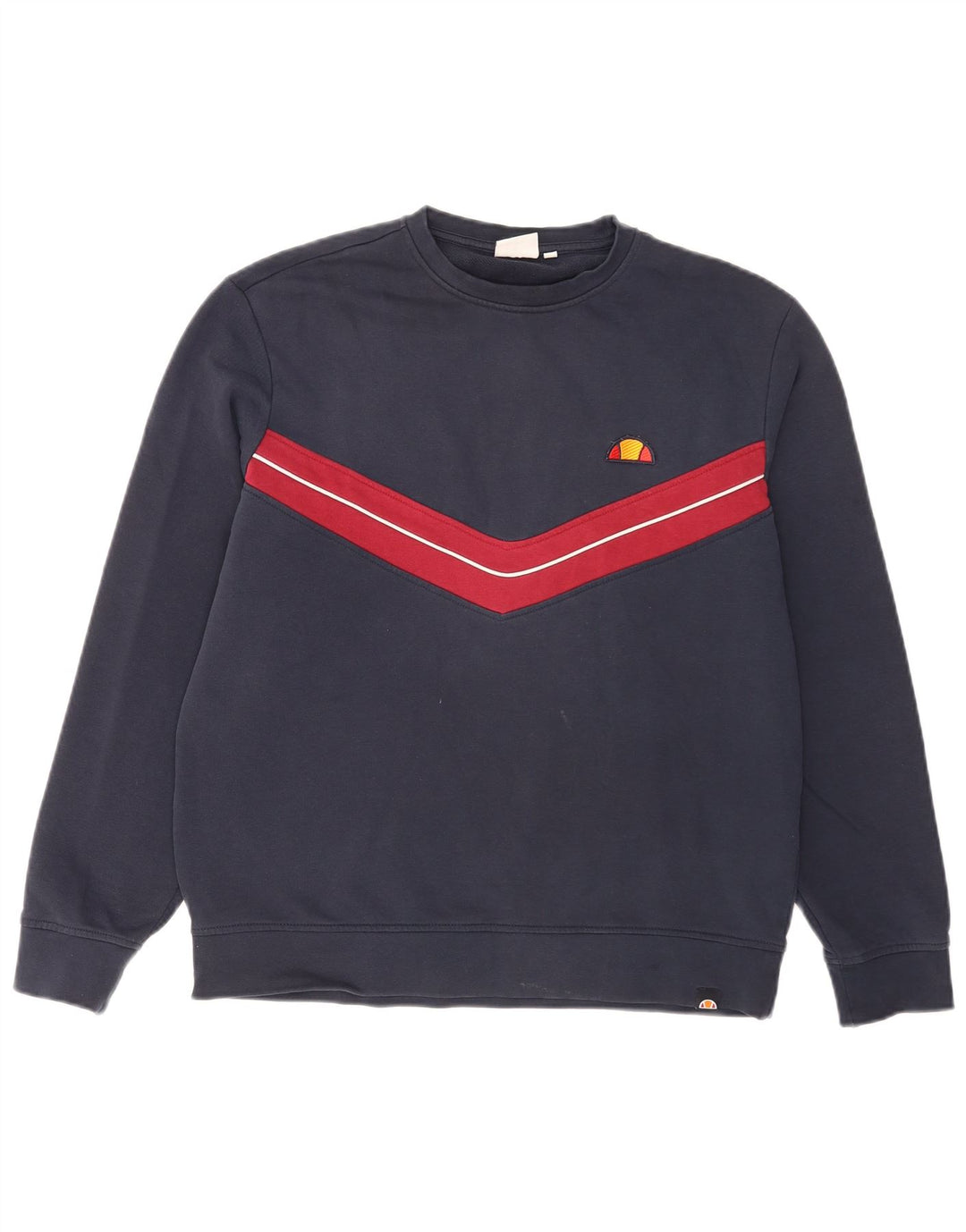 Ellesse Mens Sweatshirt Jumper Medium Navy Blue Colourblock Cotton