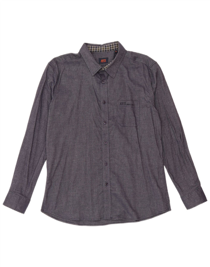 AVIREX Mens Shirt Medium Blue Cotton