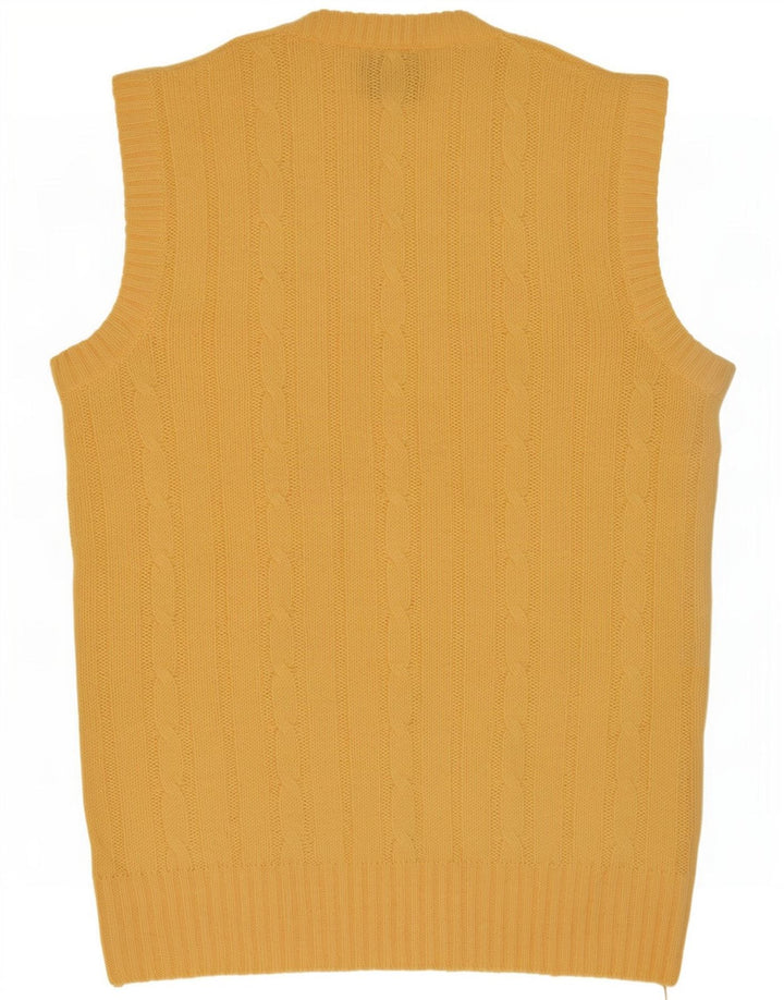 Shetland Mens Vest Tank Top XL Yellow Wool