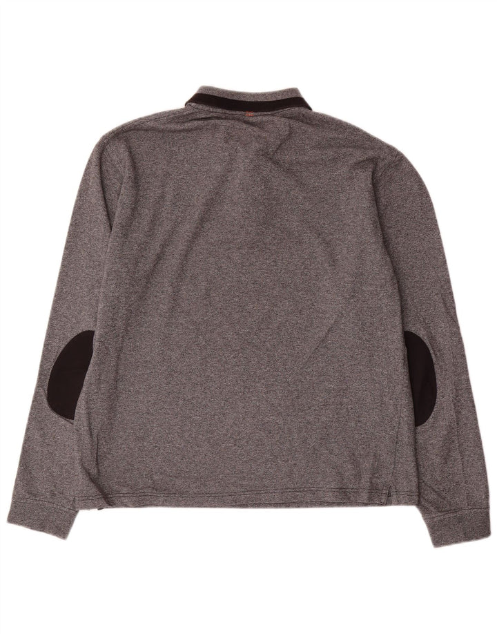 Sun68 Mens Long Sleeve Polo Shirt XL Grey Cotton