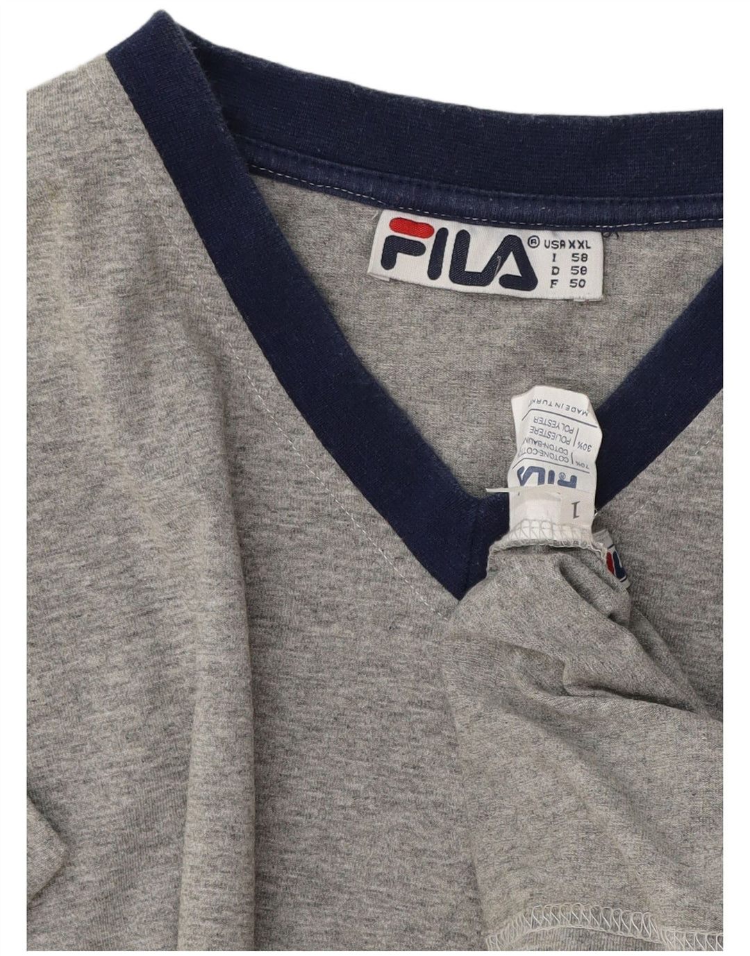Fila Mens T-Shirt Top 2XL Grey Flecked Cotton