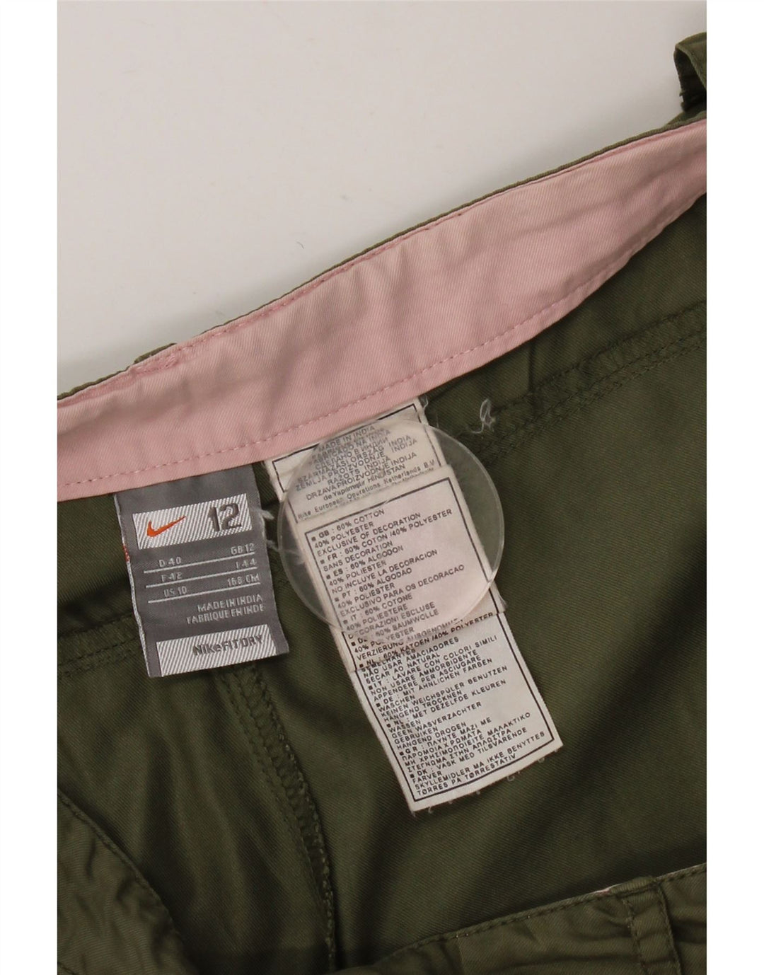 Nike Chino Shorts til kvinder UK 12 Medium W32 Khaki Bomuld