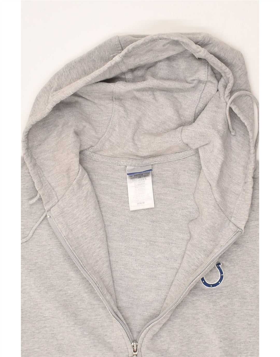 REEBOK Womens Zip Hoodie Sweater UK 14 Medium Grey Cotton | Vintage Reebok | Thrift | Second-Hand Reebok | Used Clothing | Messina Hembry 