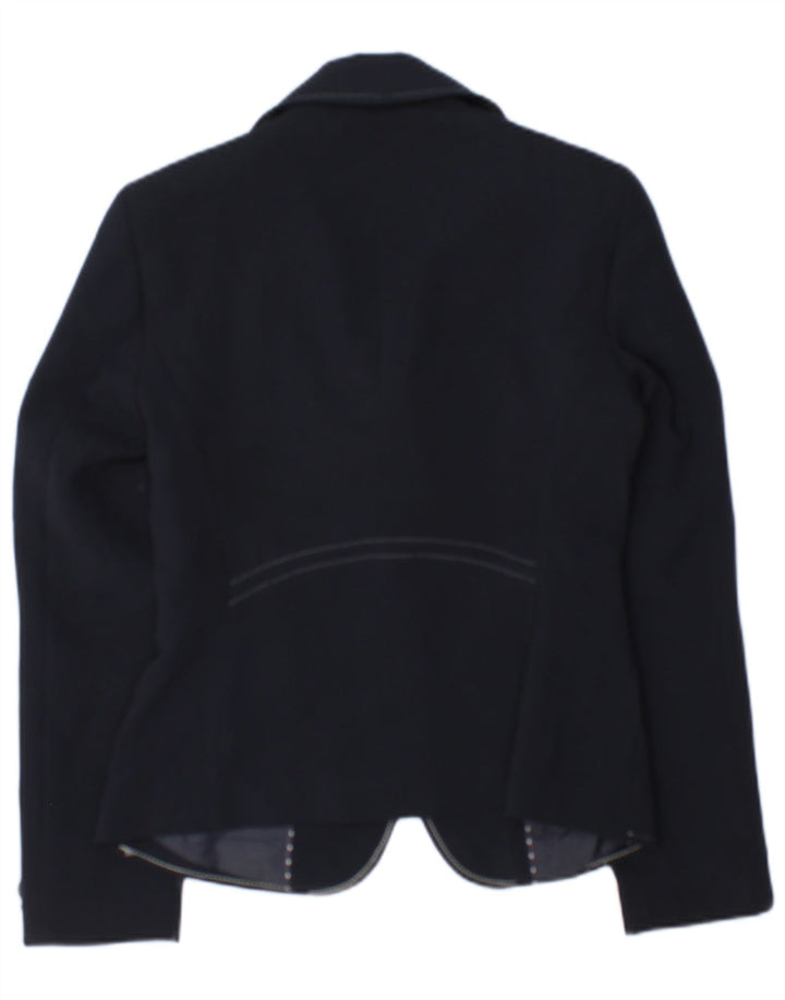Marks & Spencer Womens 3 Button Blazer Jacket UK 8 Small Navy Blue
