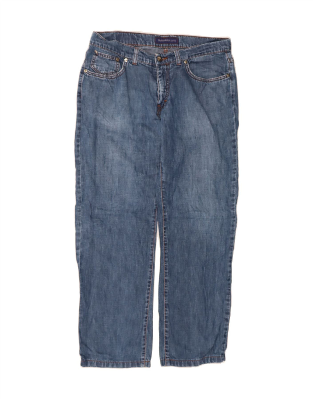 TRUSSARDI Mens Straight Jeans IT 48 Medium W32 L29 Blue Cotton Vintage Trussardi and Second-Hand Trussardi from Messina Hembry 