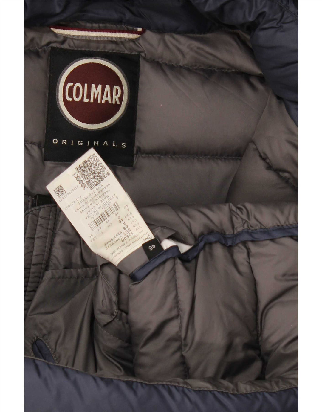Colmar Mens Hooded Padded Jacket IT 46 Small Navy Blue Polyamide
