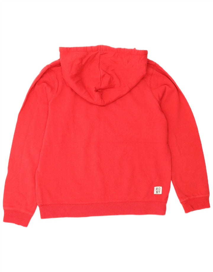 ROXY Womens Graphic Hoodie Jumper UK 14 Medium Red Cotton