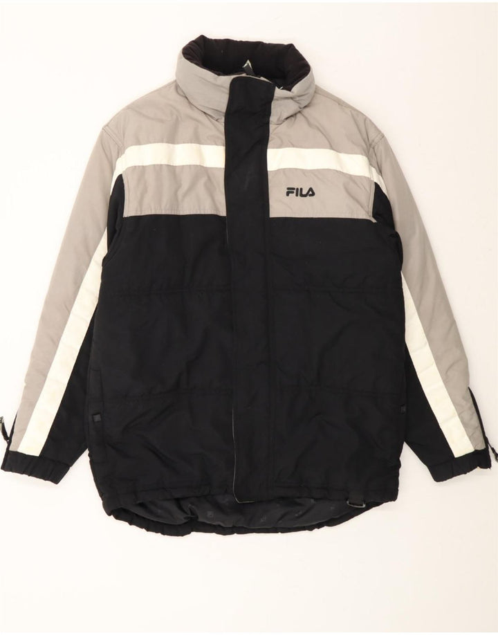 FILA Chaqueta acolchada para hombre UK 38 Medium Black Colourblock Poliamida