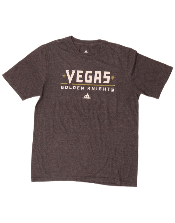 Adidas Boys Vegas Golden Knights grafisk T-shirt top 15-16 år XL Grå