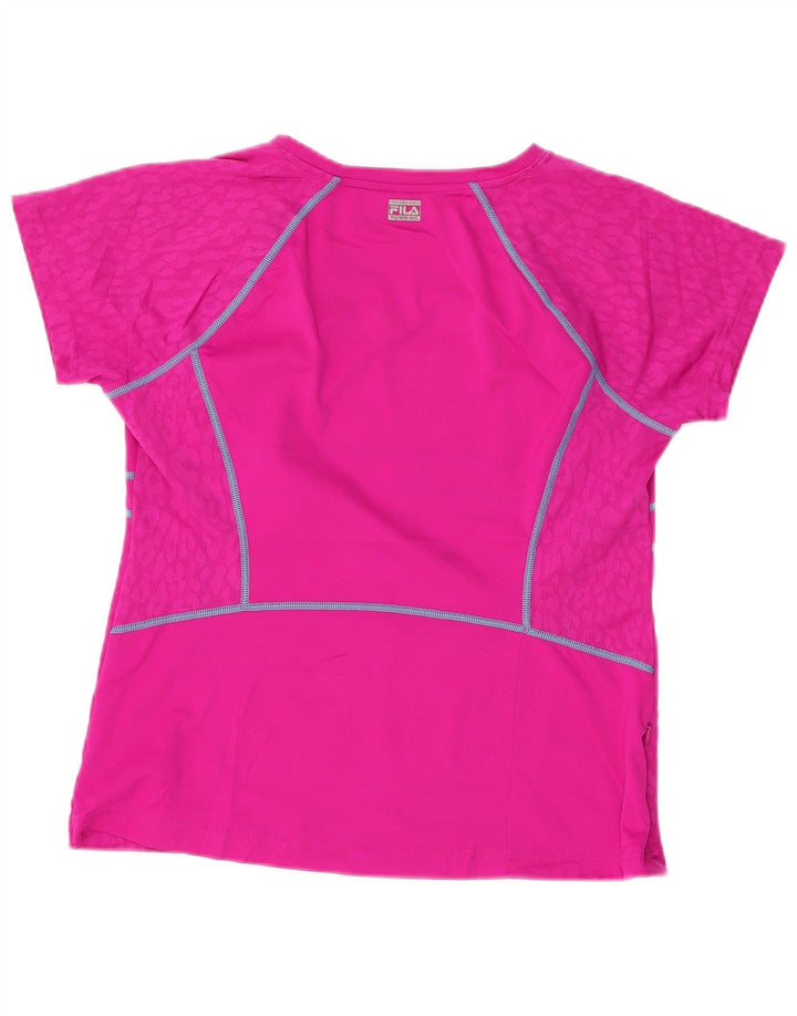 FILA Womens T-Shirt Top UK 16 Large Pink Polyester