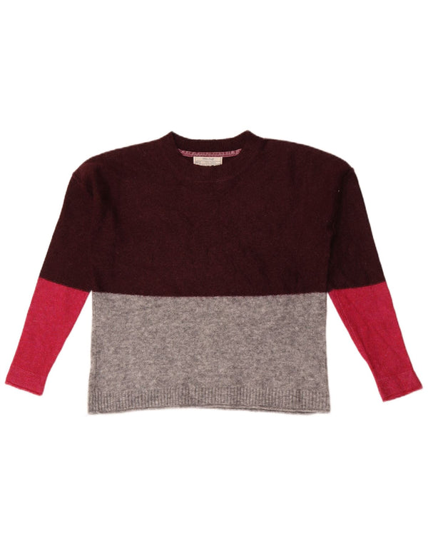 White Stuff Damen Crop Crew Neck Pullover Pullover UK 10 Small Burgund