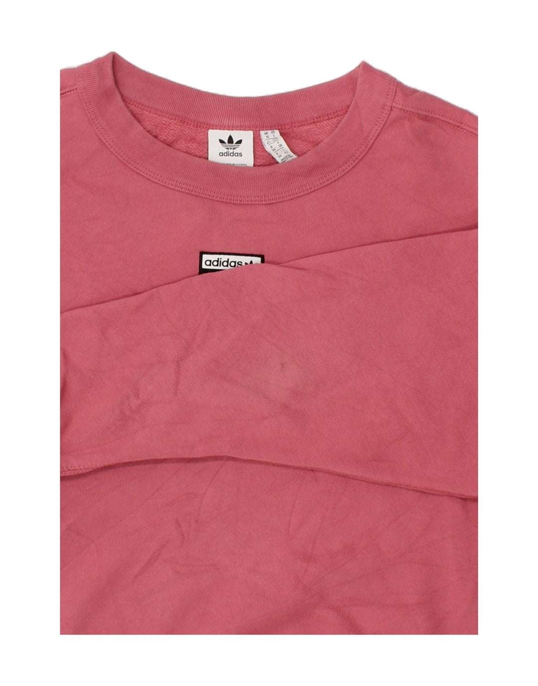 ADIDAS Womens Oversized Sweatshirt Jumper UK 10 Small Pink Cotton Vintage Adidas and Second-Hand Adidas from Messina Hembry 