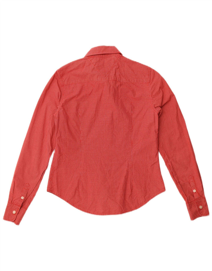 Tommy Hilfiger Womens Shirt US 6 Medium Red Check Cotton