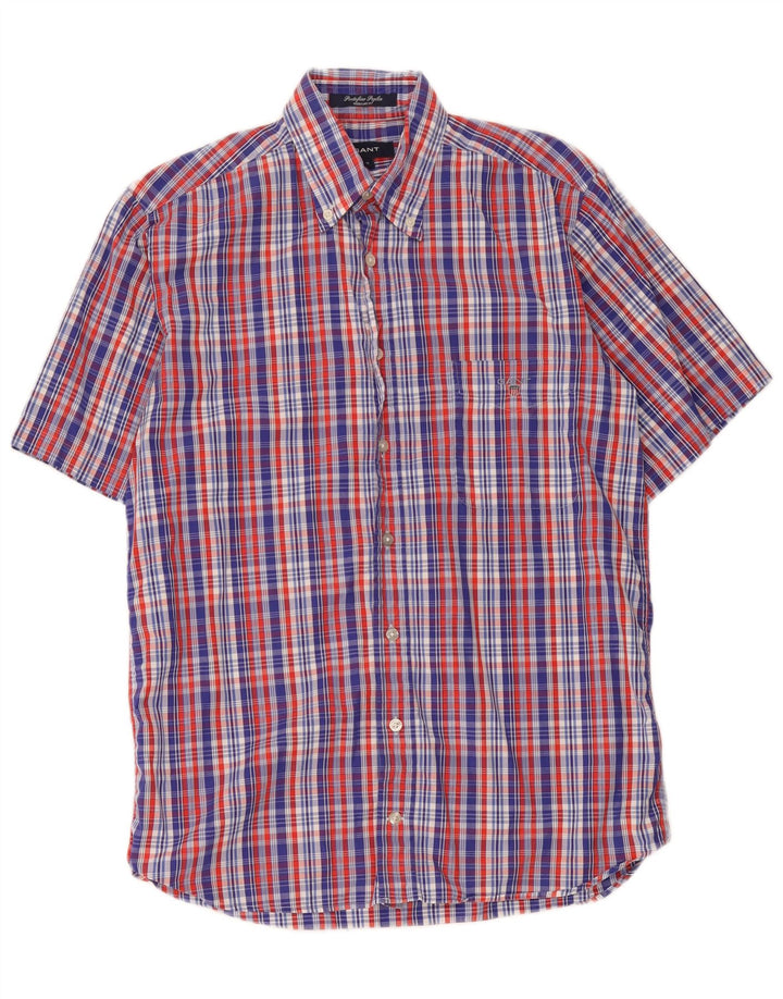Gant Chemise à manches courtes coupe régulière pour homme en coton à petits carreaux multicolores