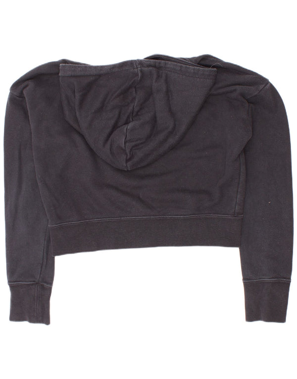 Nike Crop Graphic - Sudadera con capucha para niña, ajuste estándar, 10 a 11 años, talla mediana, color negro