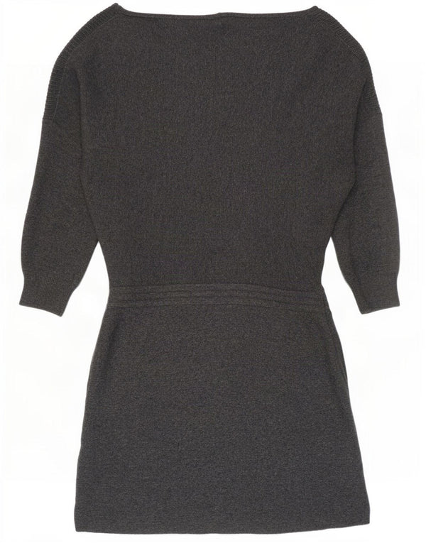 Abito maglione a maniche lunghe da donna Reiss UK 16 Large in viscosa grigia