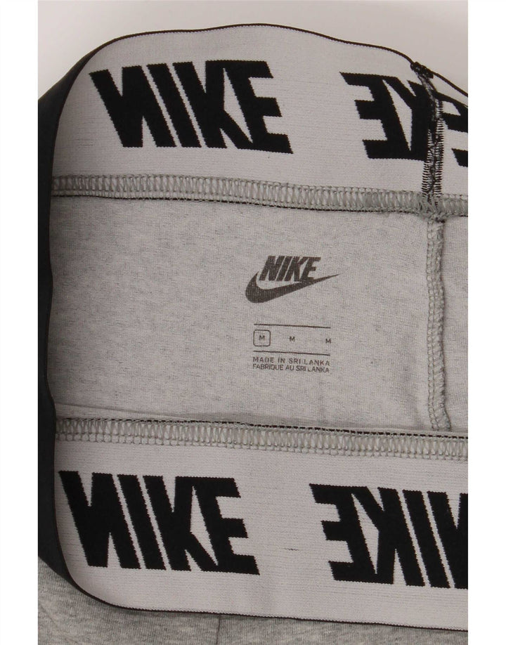 Nike Womens Graphic Leggings UK 12 Mittelgraue Colourblock-Baumwolle
