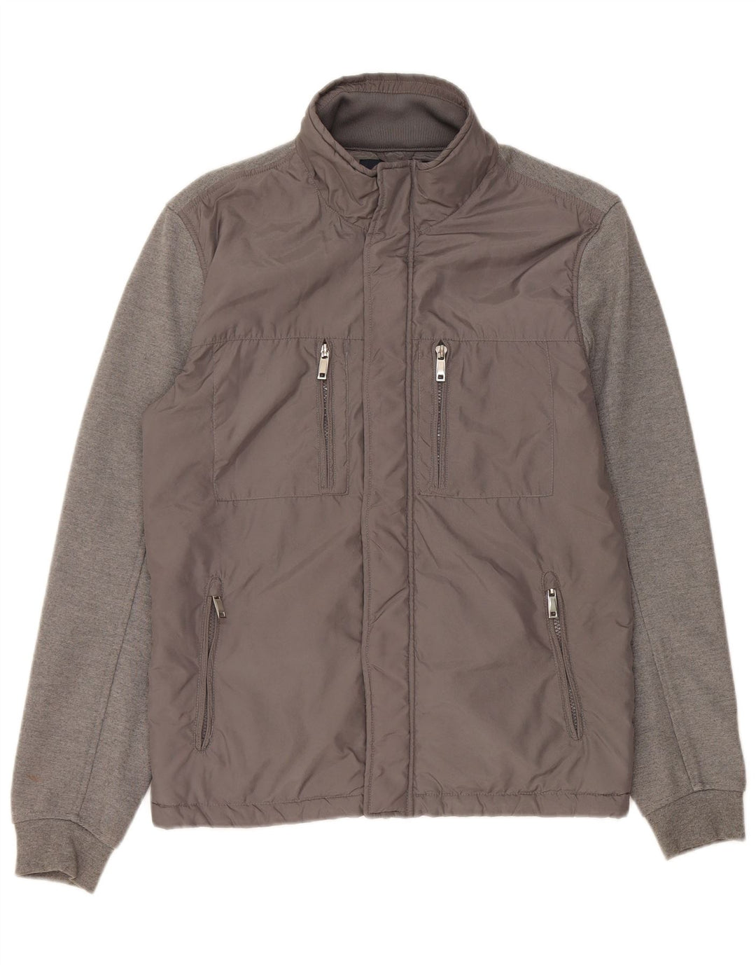 ZARA Mens Tracksuit Top Jacket Large Grey Viscose
