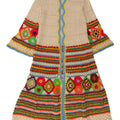 Maglione cardigan lungo da donna vintage UK 12 medio multicolore