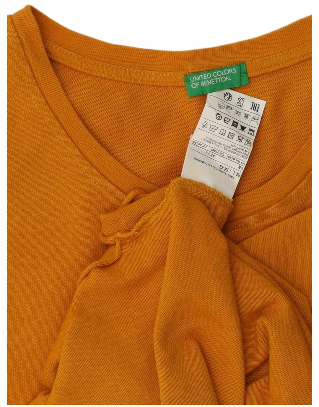 Benetton Dame Tunika Top UK 14 Medium Gul Bomuld