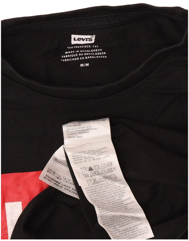 Levi's Mens Graphic T-Shirt Top Medium Black Cotton