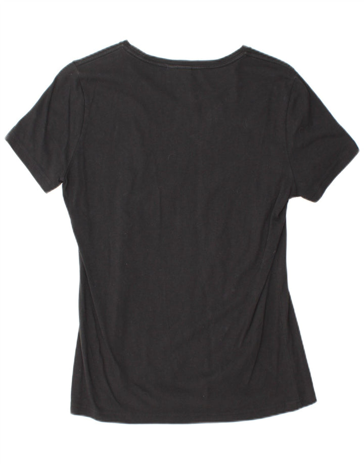 ADIDAS Womens Graphic T-Shirt Top UK 12 Medium Black