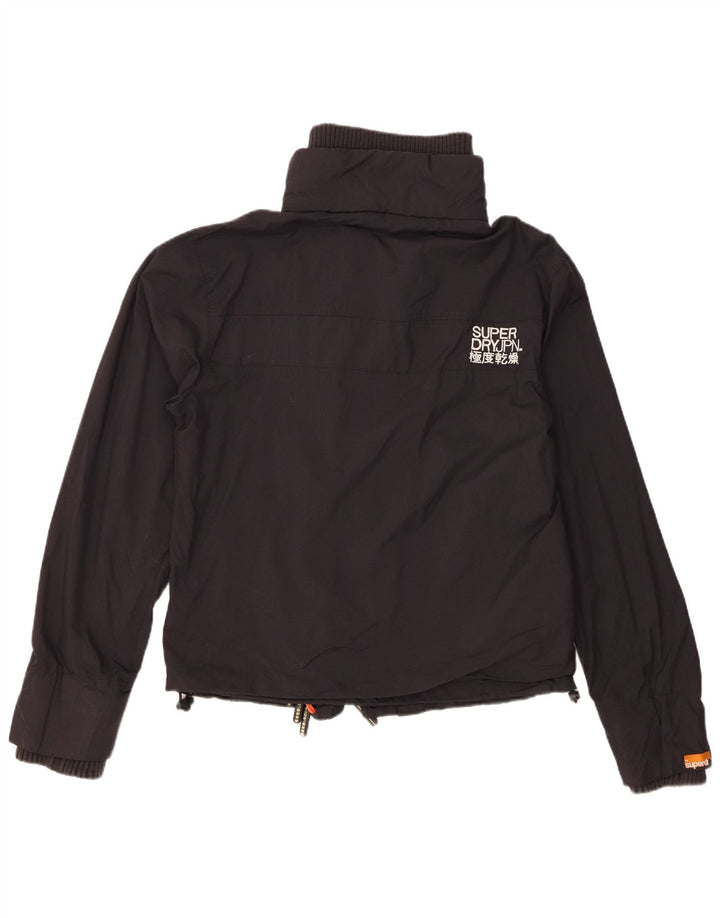 Giacca antipioggia da donna Superdry UK 14 nylon nero medio