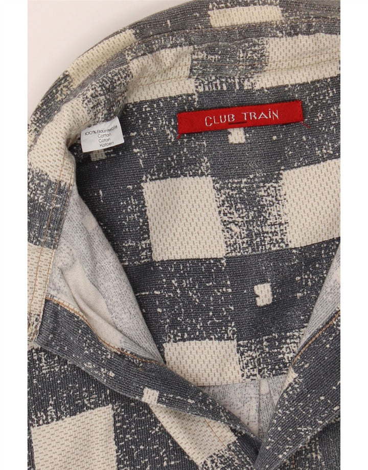 VINTAGE Mens Flannel Shirt Medium Grey Check Cotton Vintage Vintage and Second-Hand Vintage from Messina Hembry 
