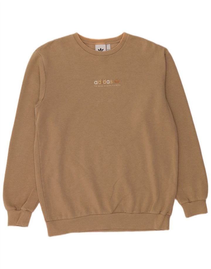 ADIDAS Mens Sweatshirt Jumper Medium Beige Cotton