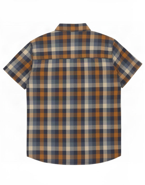 Camisa masculina Mountain Warehouse XL azul marinho xadrez algodão