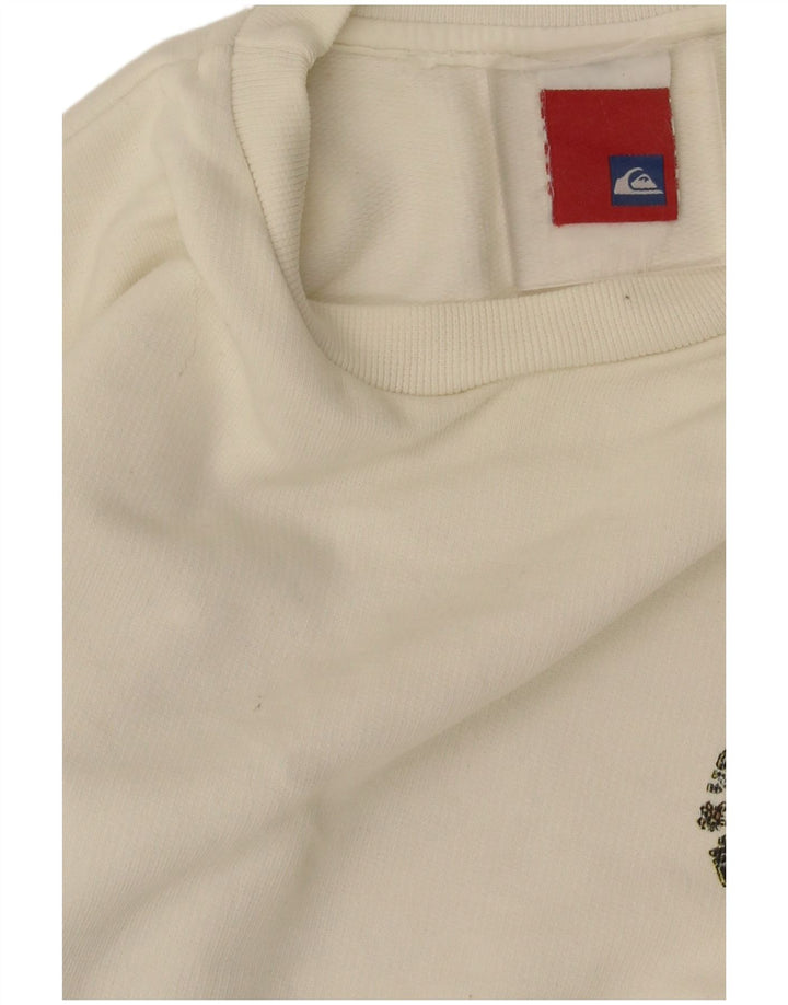 Pulover cu grafică Quiksilver pentru băieți, 11-12 ani, alb