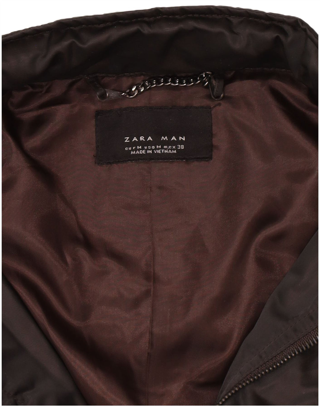 Zara Herre Hooded Utility Jacket UK 38 Medium Brown
