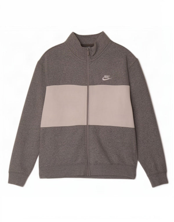 Nike Mens Tracksuit Top Jacket Medium Grey Colourblock Cotton