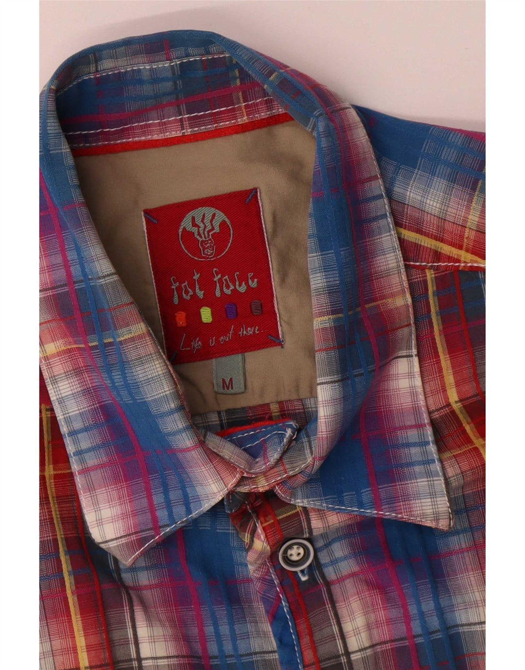 Camicia a maniche corte da uomo Fat Face in cotone a quadri multicolore medio